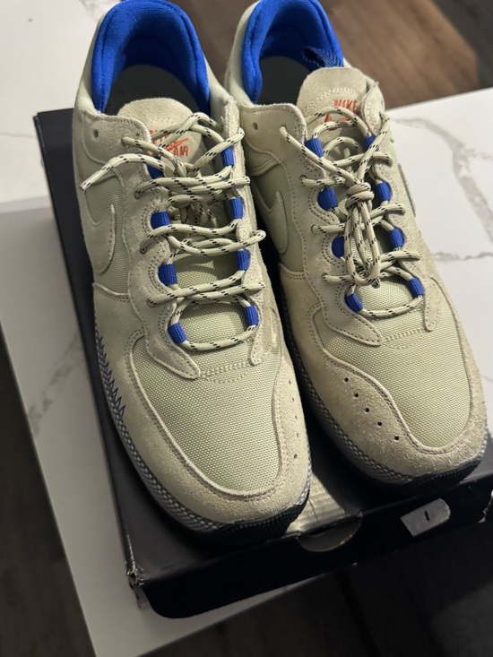Nike Other - Nike Men’s Cream/Tan Sneakers with Blue Details - Air Force 1 Wild